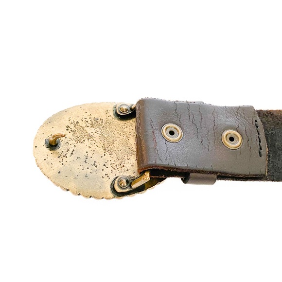 Lucky Brand rustic brown leather belt with dragon belt buckle - Picture 6 of 7